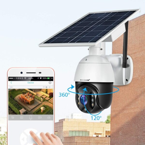 080P HD Solar Power Security Outdoor PTZ Camera 4G/WiFi Cloud/SD Card Stroage - Image 2